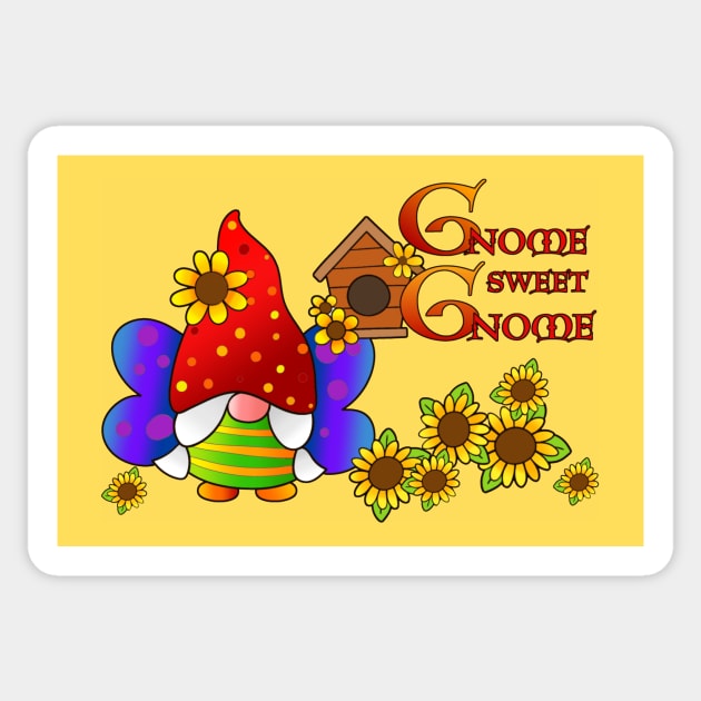 Gnome Sweet Home Sticker by AlondraHanley